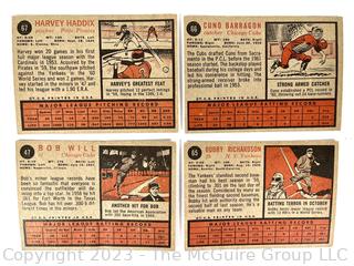 Sports Cards: Baseball: 18 Topps Cards 1962: Orlando Cepeda $; Billy Martin; Harvey Haddix; Bobby Richardson et al