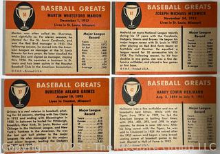 Sports Cards: Baseball: (19) Fleer 1961 Baseball Greats Cards