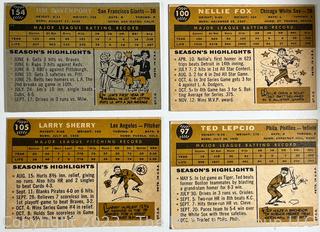 Sports Cards: Baseball: (18) 1960 Topps Baseball Card lot: Johnny Roseboro; Ken Apsromonte et al