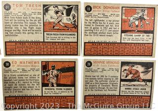 Sports Cards: Baseball: 18 1962 Topps Cards: Jim Kaat; Rocky Colavito; Frank Thomas; Tom Tresh; Minni Minoso; Ed Mathews; Dick Houser; et al