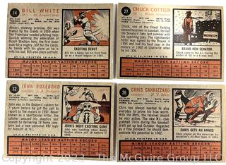 Sports Cards: Baseball: 18 1962 Topps Cards: Jim Kaat; Rocky Colavito; Frank Thomas; Tom Tresh; Minni Minoso; Ed Mathews; Dick Houser; et al