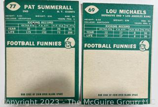 Sports Cards: Football: 18 Professional Football Player Cards Circa Early 1960's