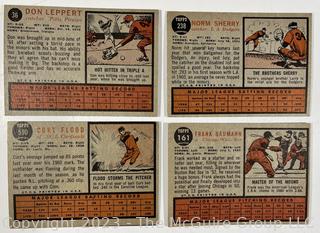 Sports Cards: Baseball: (20) Topps Cards 1962: Ed Mathews; Ken Boyer; Curt Flood et al