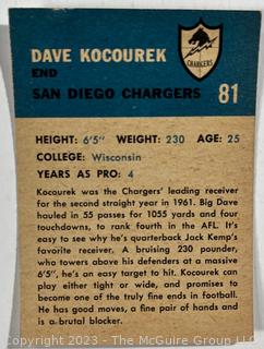 Sports Cards: Football: 17 Professional Football Player Cards Circa Early 1960's