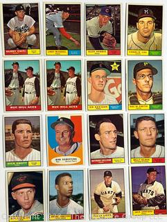 Sports Cards: Baseball: Topps Cards Baseball: 16 1961 Topps Card Lot: Buc Hill Aces; Rookies; Lindy McDaniel et al