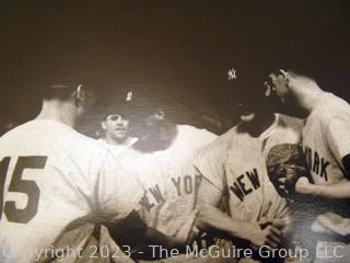 Original photographic print 11 x 14" by renowned sports photographer Art Rickerby of a NY Yankee players at end of WS win