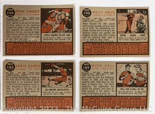 1962 Topps 18 Baseball card lot: Wally Moon; Dean Chance et al