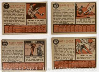 1962 Topps 18 Baseball card lot: Wally Moon; Dean Chance et al