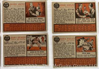 1962 Topps baseball card lot (18): Bob Skinner; Bill Skowron, et al