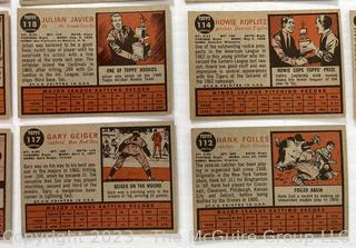 1962 Topps baseball card lot (18): Bob Skinner; Bill Skowron, et al