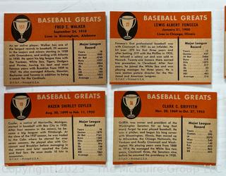 1961 Fleer "Baseball Greats" lot of 18 cards