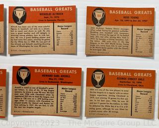 1961 Fleer "Baseball Greats" lot of 18 cards