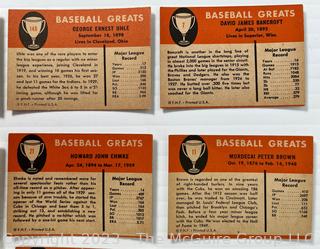 1961 Fleer "Baseball Greats" lot of 18 cards