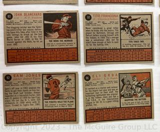 1962 Topps Baseball card lot 18: Warren Spahn; Jim Piersall; Jay Hook; Willie Davis; Sam Jones, et al