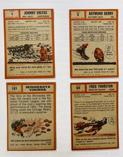 Sports Cards: Football: 8 Topps Cards Circa Early 1960's