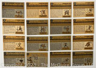 1960 Topps Baseball 16 card lot: Johnny Padres; Jim Bunning; Bob Friend: Johnny Roseboro; Nellie Fox et al