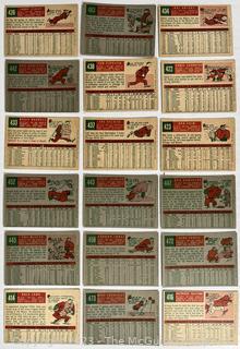 Sports Cards: Baseball: 18 Topps Trading Cards Circa 1960 including Hal Griggs, Jerry Staley and Bob Grim