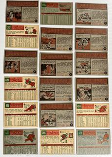 Sports Cards: Baseball: Early 1960's Topps 18 Trading Cards including: John Roseboro, Del Crandall, Rocco Colivito, Orlando Cepeda, Whitey Herzog, Ralph Terry, Elston Howard, Don Leppert, Minnie Minoso, Larry Doby, Lindy McDaniel, Ken Aspromonte