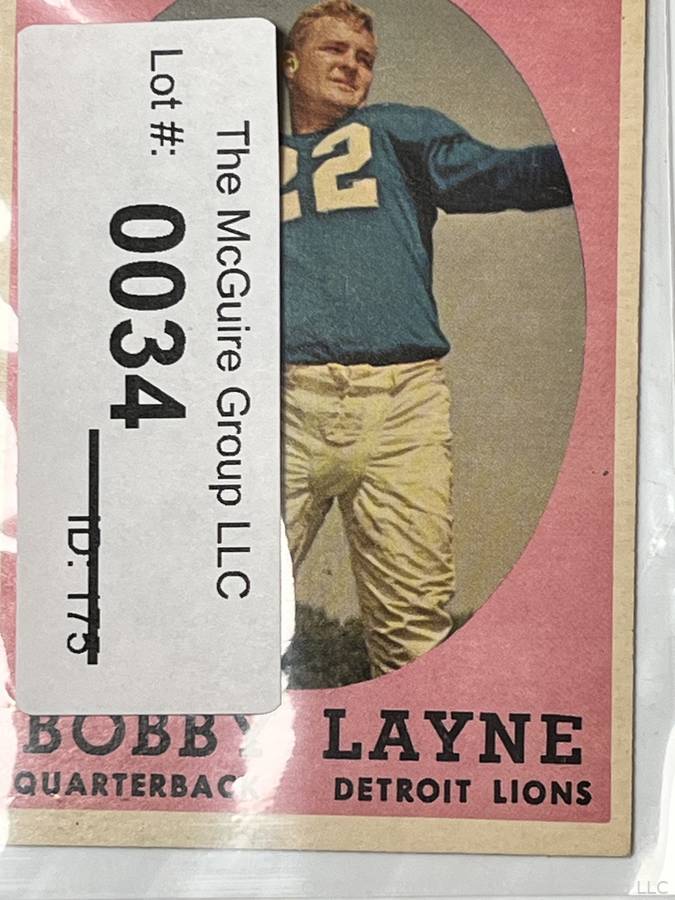 : 1956 Topps # 116 Bobby Layne Detroit Lions (Football Card)  Dean's Cards 2 - GOOD Lions : Collectibles & Fine Art