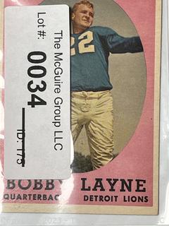 1958 Topps Football card #2: Detroit Lions great Bobby Layne  