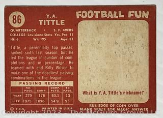 1958 Topps Football card #86" SF 49ner quarterback Y. A. Tittle