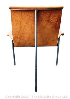 Laverne International Leather & Chroma Sling Back "T Chair" . Measures 22w x 25d x 31" height