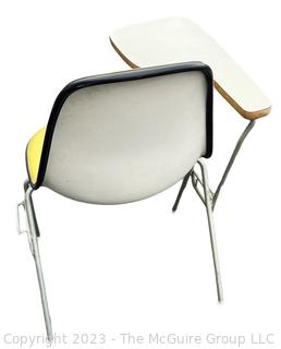 Mid Century Vinyl Bucket Chair Desk Designed by Eames for Herman Miller. 