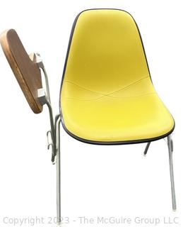 Mid Century Vinyl Bucket Chair Desk Designed by Eames for Herman Miller. 