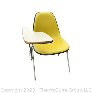 Mid Century Vinyl Bucket Chair Desk Designed by Eames for Herman Miller. 