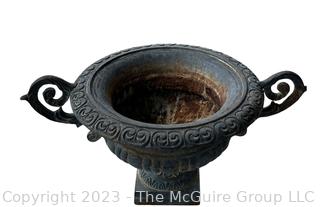 Heavy Cast Iron Urn Garden Planter.  Measures 15" Tall