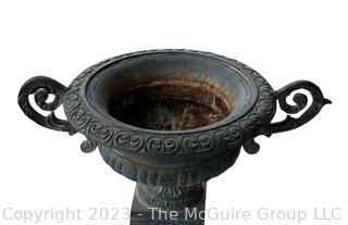 Heavy Cast Iron Urn Garden Planter.  Measures 15" Tall