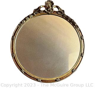 Italianate Giltwood Wall Mirror with Shell Crest. Measures 36" Tall with Finial