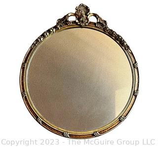 Italianate Giltwood Wall Mirror with Shell Crest. Measures 36" Tall with Finial