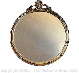 Italianate Giltwood Wall Mirror with Shell Crest. Measures 36" Tall with Finial