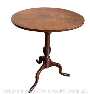 Antique Dark Oak Tilt-Top Tripod Table