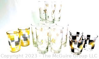 Group of Mid Century Drinking Glasses and Tumblers.