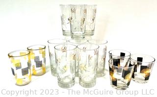 Group of Mid Century Drinking Glasses and Tumblers.