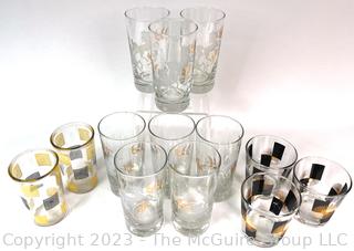 Group of Mid Century Drinking Glasses and Tumblers.