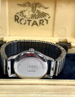 Vintage Men's Rotary Wrist Watch with Original Celluloid Case. 