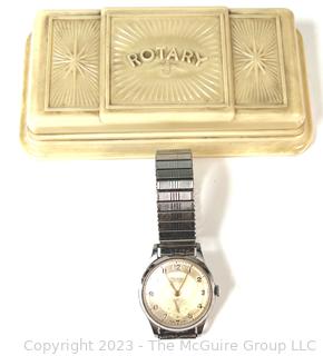 Vintage Men's Rotary Wrist Watch with Original Celluloid Case. 