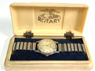 Vintage Men's Rotary Wrist Watch with Original Celluloid Case. 