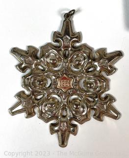 Gorham Sterling Silver Snowflake Christmas Ornament In Box.