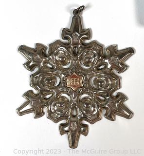 Gorham Sterling Silver Snowflake Christmas Ornament In Box.