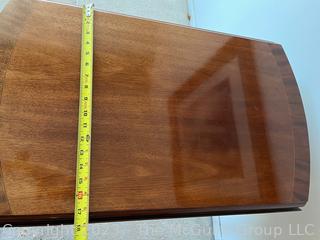 Federal Style Mahogany Inlaid Drop Leaf Side Table. Second of Two Offered in This Auction. Measures 17w x 30d x 27"h sides down. 