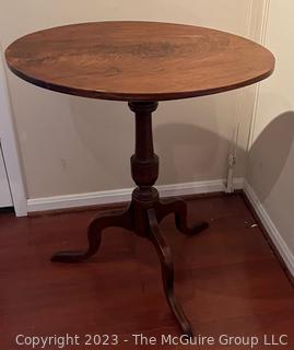 Antique Dark Oak Tilt-Top Tripod Table