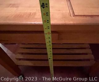 Le Gourmand Slide Top Butcher Block Island on Casters. Measures 36w x 19d x 34"h