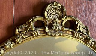 Italianate Giltwood Wall Mirror with Shell Crest. Measures 36" Tall with Finial