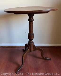 Antique Dark Oak Tilt-Top Tripod Table