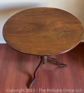 Antique Dark Oak Tilt-Top Tripod Table