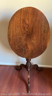 Antique Dark Oak Tilt-Top Tripod Table